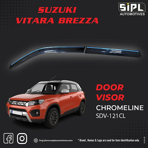 BREZZA CHROME LINE DOOR VISOR